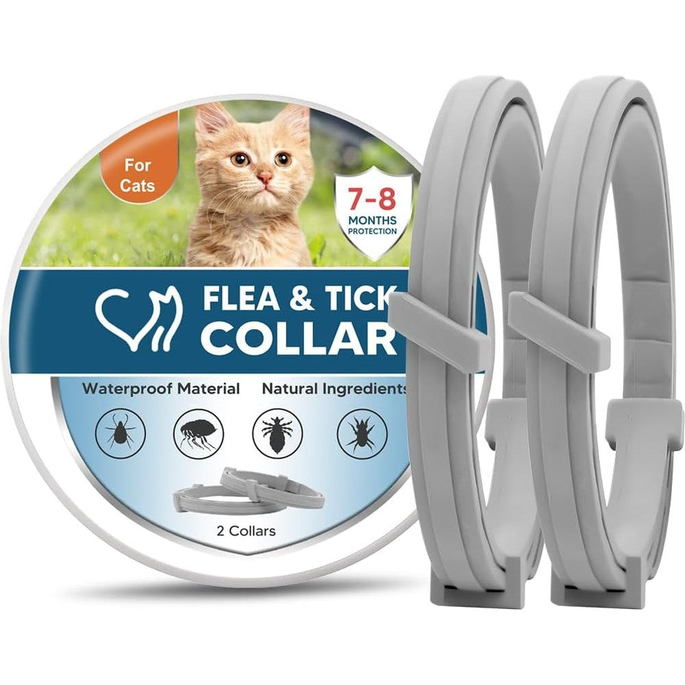 Kaden Njkpuyt Natural Cat Flea And Tick Collar 8 Month Protection Waterproof 2 Pack