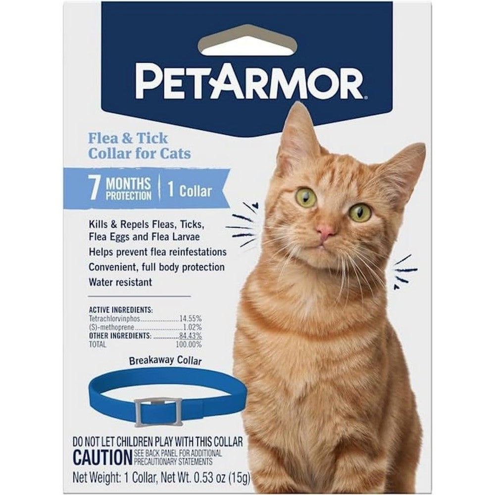 PetArmor Flea And Tick Collar For Cats One Size Fits All Water Resistant Protection 1 Count