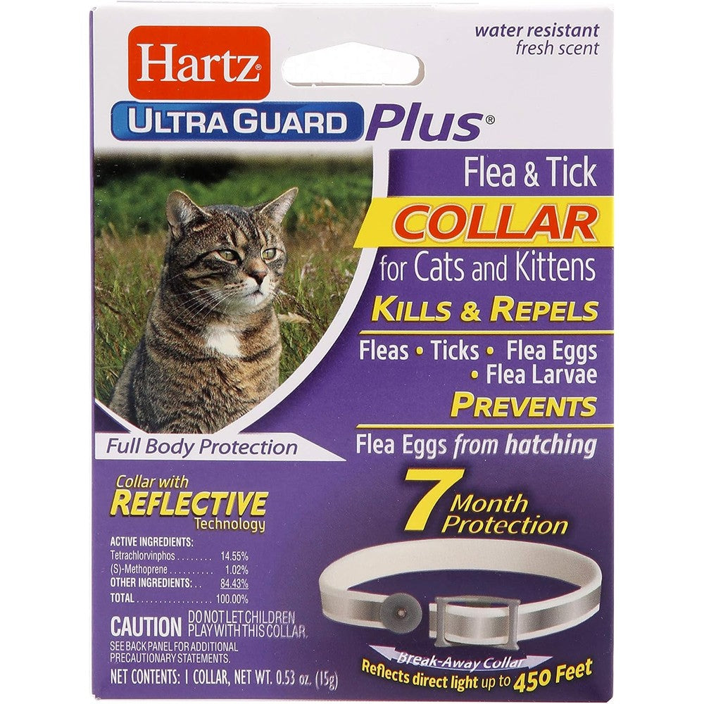 Hartz UltraGuard Plus Reflective Flea And Tick Collar For Cats And Kittens Seven Months Protection