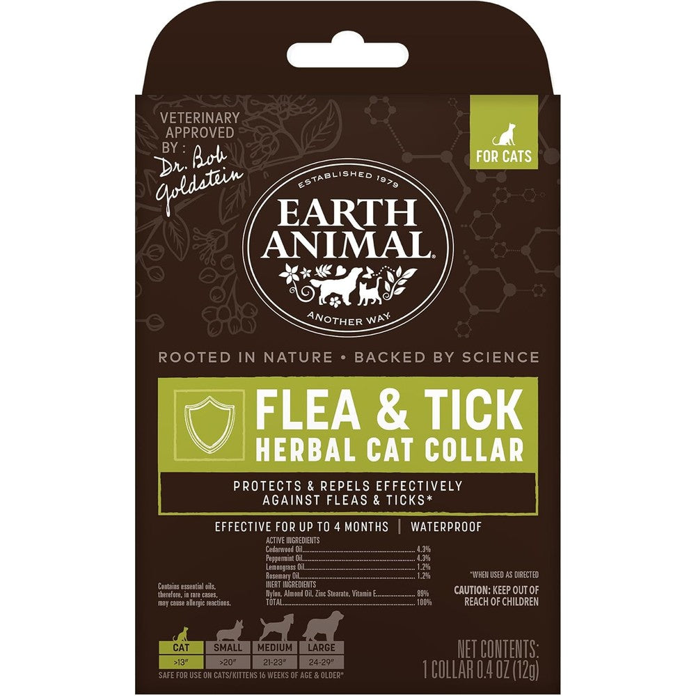 Earth Animal Apothecary Natural Flea And Tick Herbal Collar For Cats And Kittens - 1 Collar - USA Imported