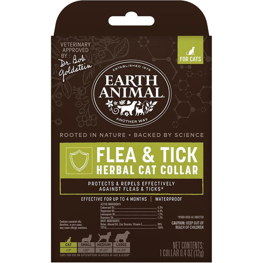 Earth Animal Apothecary Natural Flea And Tick Herbal Collar For Cats And Kittens - 1 Collar - USA Imported