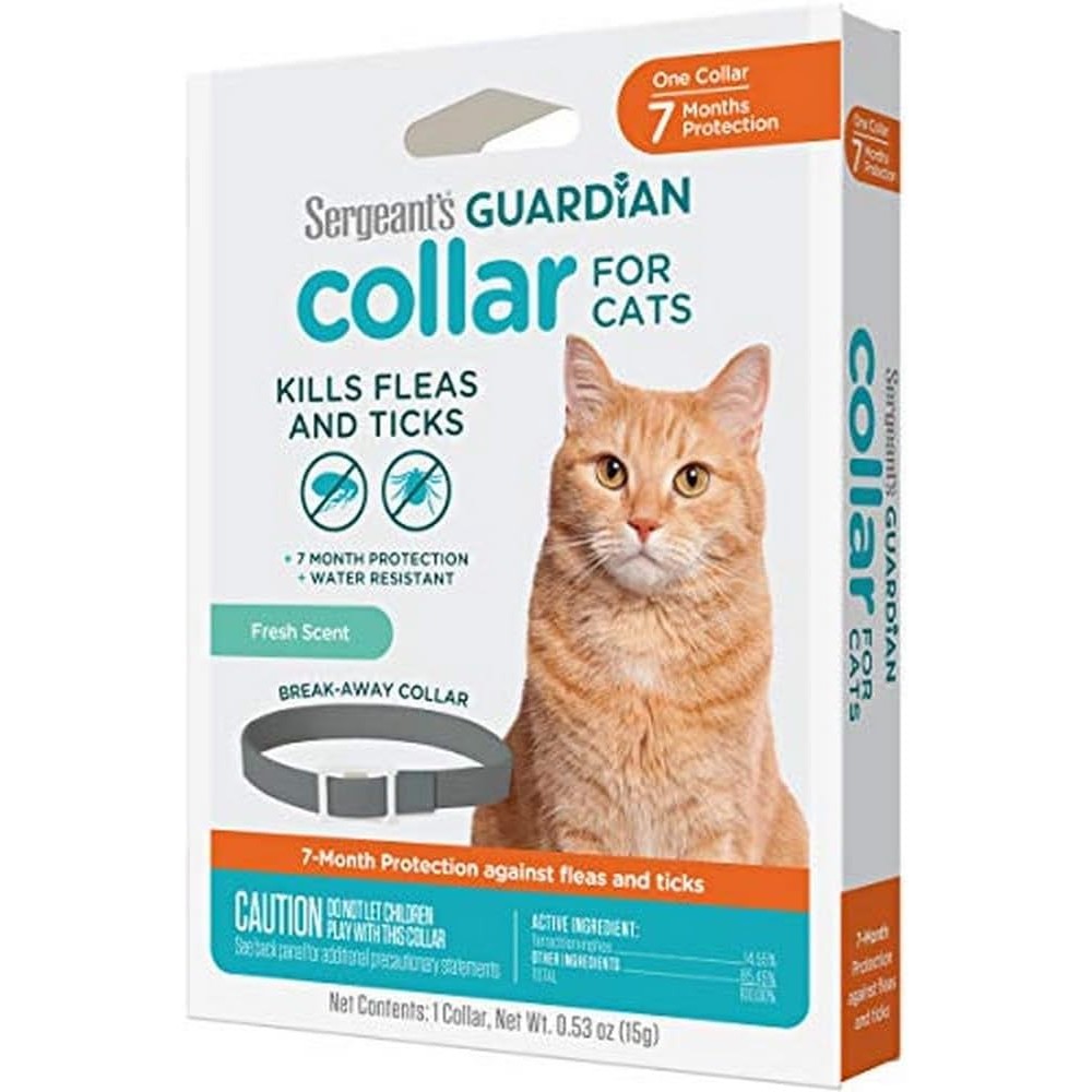 Sergeant's Guardian Flea And Tick Cat Collar For Cats 12 Weeks And Older Fresh Scent 1 Count
