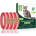 Weallin Flea Collar For Cats 4 Pack 32 Months Flea And Tick Prevention Adjustable Waterproof Cat Treatment Collar Red And White Stripe Design