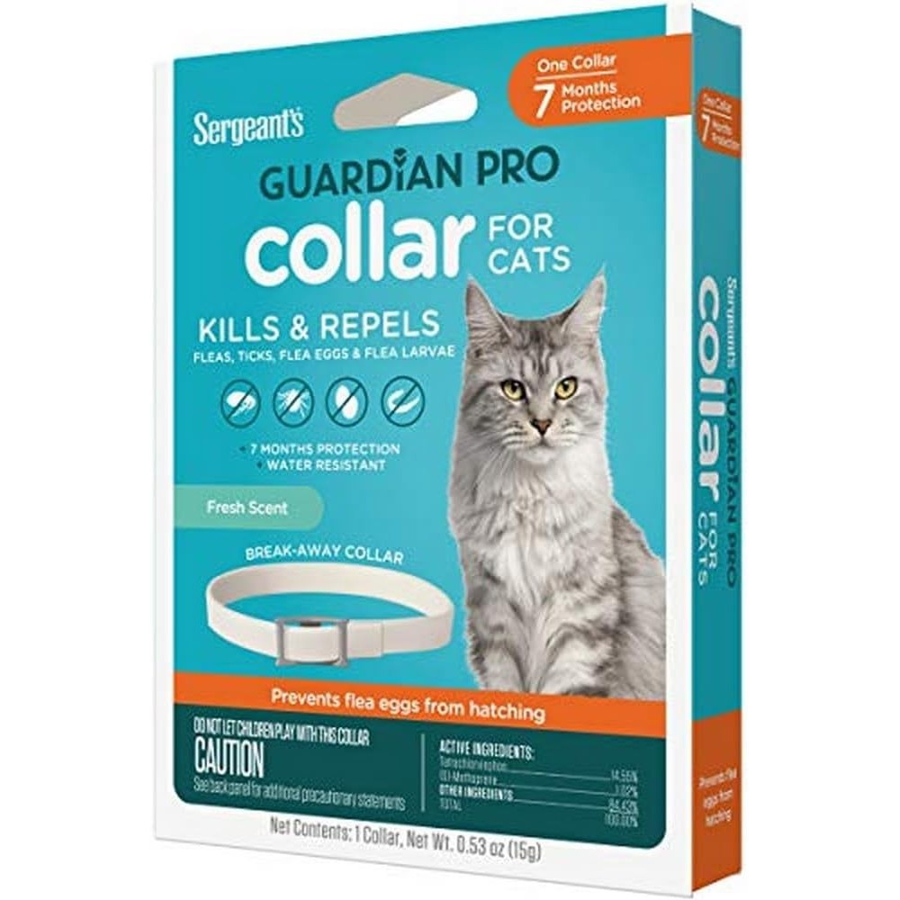 Sergeant's Guardian Pro Flea And Tick Cat Collar For Cats And Kittens 12 Weeks And Older, 7 Month Protection, 1 Count