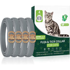 Weallin 4 Pack Flea And Tick Collar For Cats 32 Months Continuous Protection Waterproof Adjustable Treatment For Kittens And Cats Grey