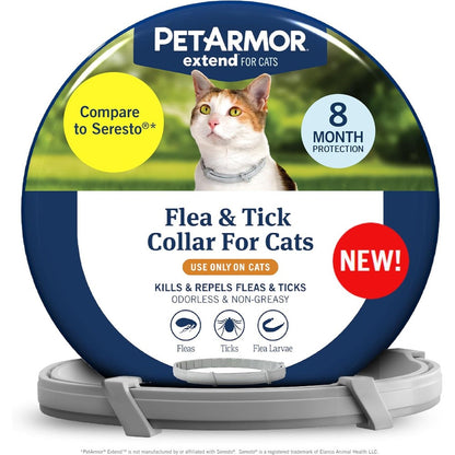 PetArmor Extend Cat Flea And Tick Treatment And Prevention Collar, 8 Months Of Continuous Protection, Waterproof Design, 1 Count