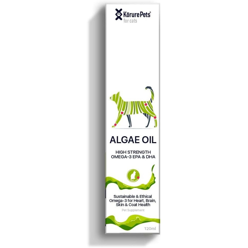 Korure Pets Omega 3 Algae Oil for cats front view sustainable pet supplement India