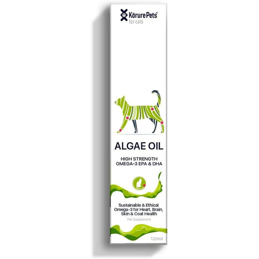 Korure Pets Omega 3 Algae Oil for cats front view sustainable pet supplement India