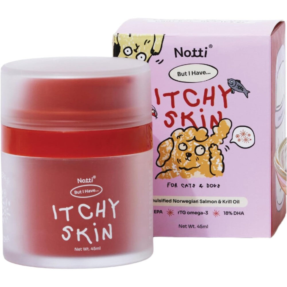 Pet Honesty Notti Itchy Skin Allergy Relief front view of authentic USA packaging for pet wellness