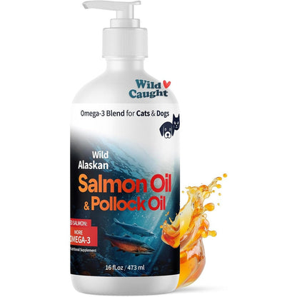 Pet Honesty Wild Alaskan Salmon Oil front view of the sixteen fluid ounce pump bottle on a clean background.