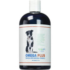 Sea Pet Omega Plus Fish Oil with Vitamin E 16 fluid ounce bottle front view highlighting the premium liquid pet supplement for skin and coat health.