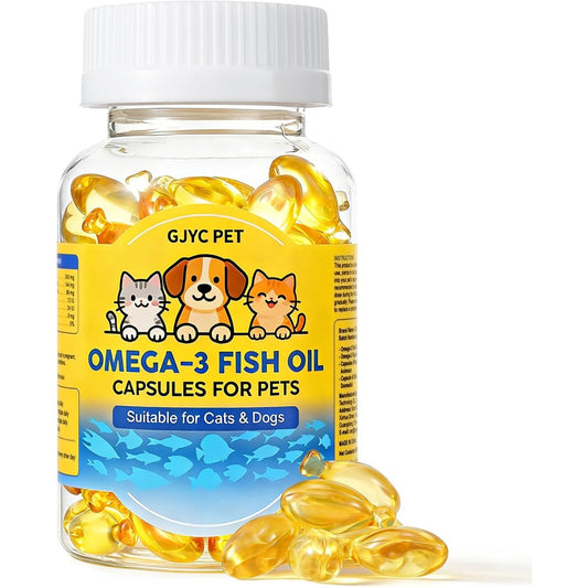Pet Royale Omega 3 Fish Oil softgels bottle front view.