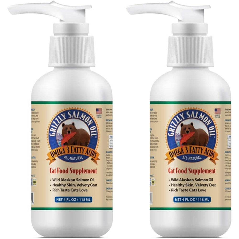 Grizzly Pet Products Wild Alaskan Salmon Oil Cat Supplement two pack front view
