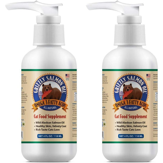 Grizzly Pet Products Wild Alaskan Salmon Oil Cat Supplement two pack front view