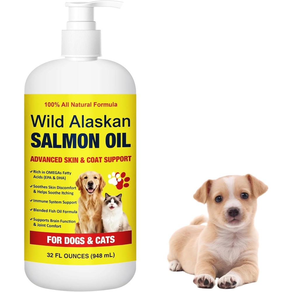 LEGITPET Wild Alaskan Salmon Oil 32 Ounce front view bottle with pump dispenser
