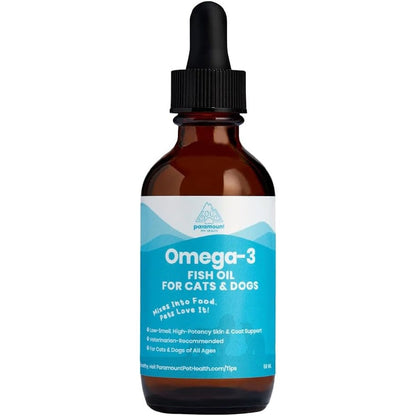 Paramount Pet Health Wild Caught Omega 3 Fish Oil 2 Ounce bottle front view