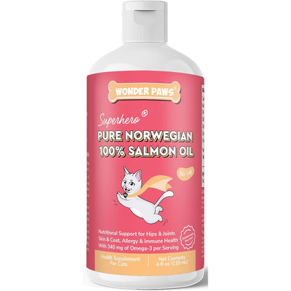 Wonder Paws Premium Salmon Oil for Cats front view bottle