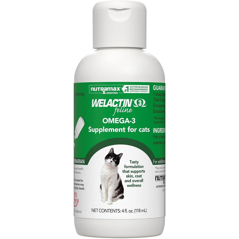 Nutramax Welactin Omega 3 fish oil for cats front view bottle package