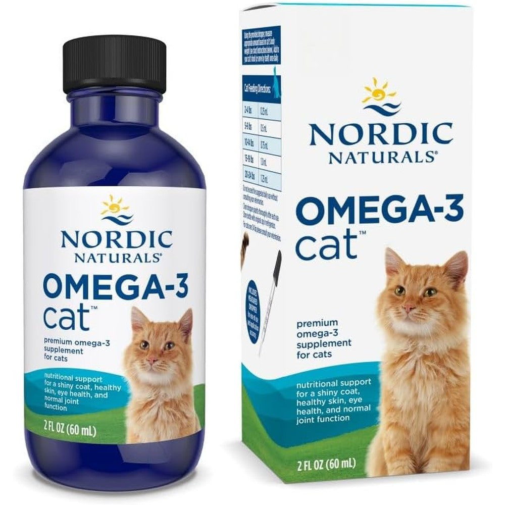 Nordic Naturals Omega 3 Cat liquid bottle front view on white background