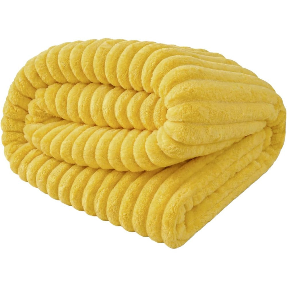 Generic Emotional Support Pet Blanket Faux Rabbit Fur Calming Dog Security Mat Bright Yellow Small Size 70 By 100 Centimeters