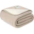 PetAmi Waterproof Dog Blanket Reversible Fleece Pee Proof Pet Throw For Couch Car Bed Crate Liner Taupe Beige Medium 29x40 Inches