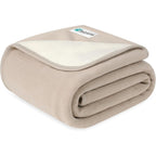 PetAmi Waterproof Dog Blanket Reversible Fleece Pee Proof Pet Throw For Couch Car Bed Crate Liner Taupe Beige Medium 29x40 Inches