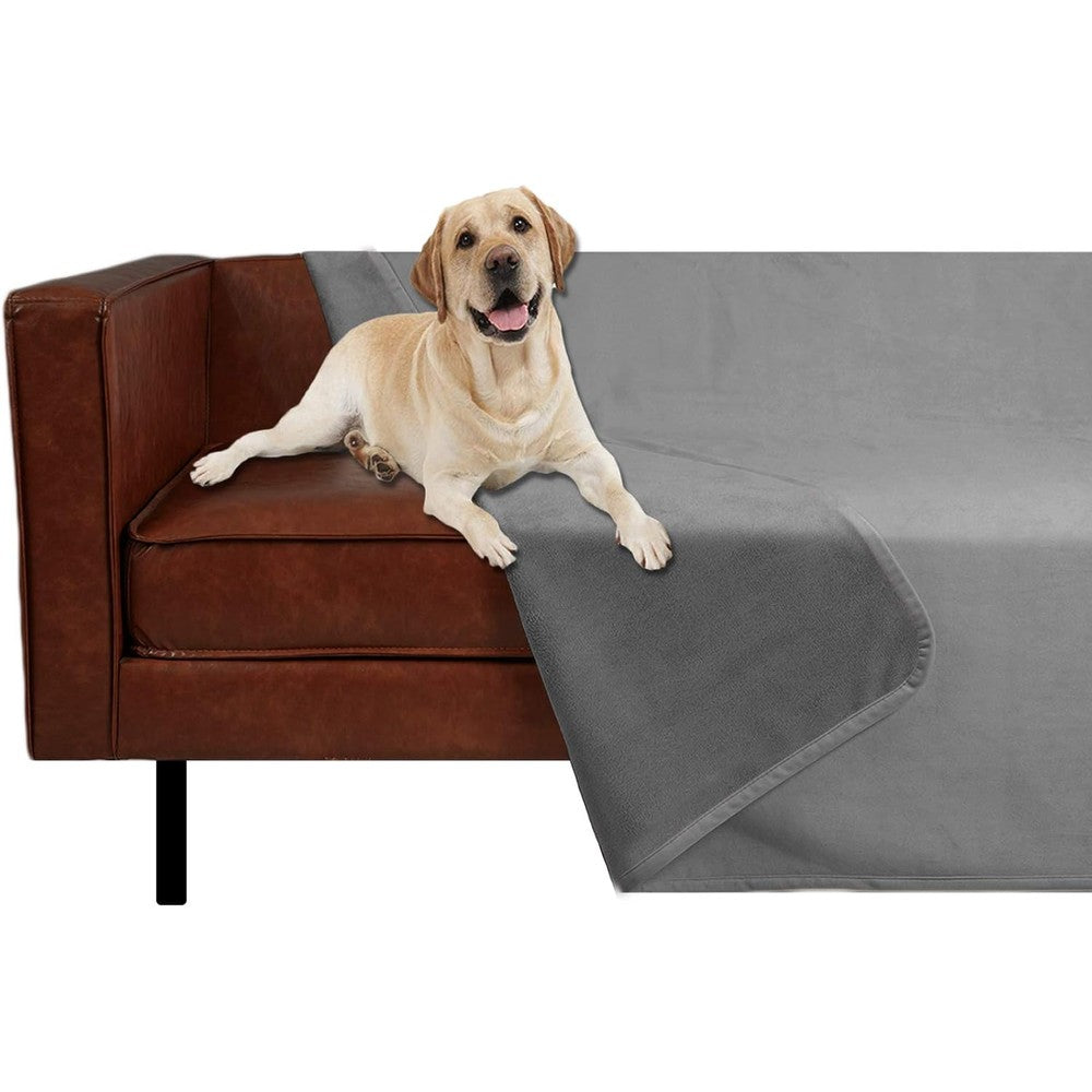 Ameritex Reversible Waterproof Velvet Pet Bed Blanket Super Soft Furniture Protector For Sofa And Bed Light Grey And Grey 40 By 60 Inches