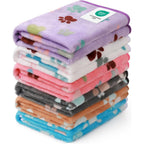 Luciphia 1 Pack 6 Dog Blankets And Cat Soft Fluffy Fleece Pet Blanket Warm Cute Print Design Puppy Kitten Doggy Paw Small 23 Inches By 16 Inches