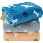 Luciphia Cute Dog Printed Fluffy Fleece Pet Blankets Three Pack Soft Coral Velvet Warm Throw Covers For Crate Couch Travel Small 23 By 16 Inches