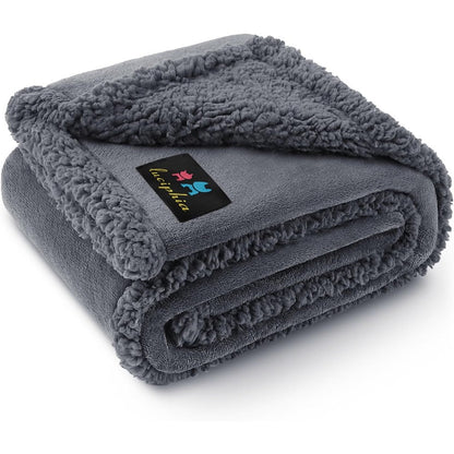 Luciphia Waterproof Pet Blanket Reversible Sherpa Fleece Furniture Protector Liquid Pee Proof Dog Blanket Dark Gray Small Forty By Twenty Eight Inches