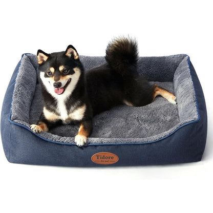 Tidore Orthopedic Dog Bed Medium Size Dog, Durable Egg Crate Foam Sofa Dog Bed with Washable Removable Cover, Waterproof Lining, Pet Beds for Medium Dogs, Navy