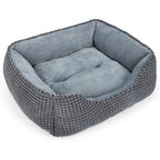 MIXJOY Dog Bed for Large Medium Small Dogs, Rectangle Washable Sleeping Puppy Bed, Soft Calming Cat Beds for Indoor Cats, Orthopedic Pet Sofa Bed, Anti-Slip Bottom with Multiple Size (20'', Grey)
