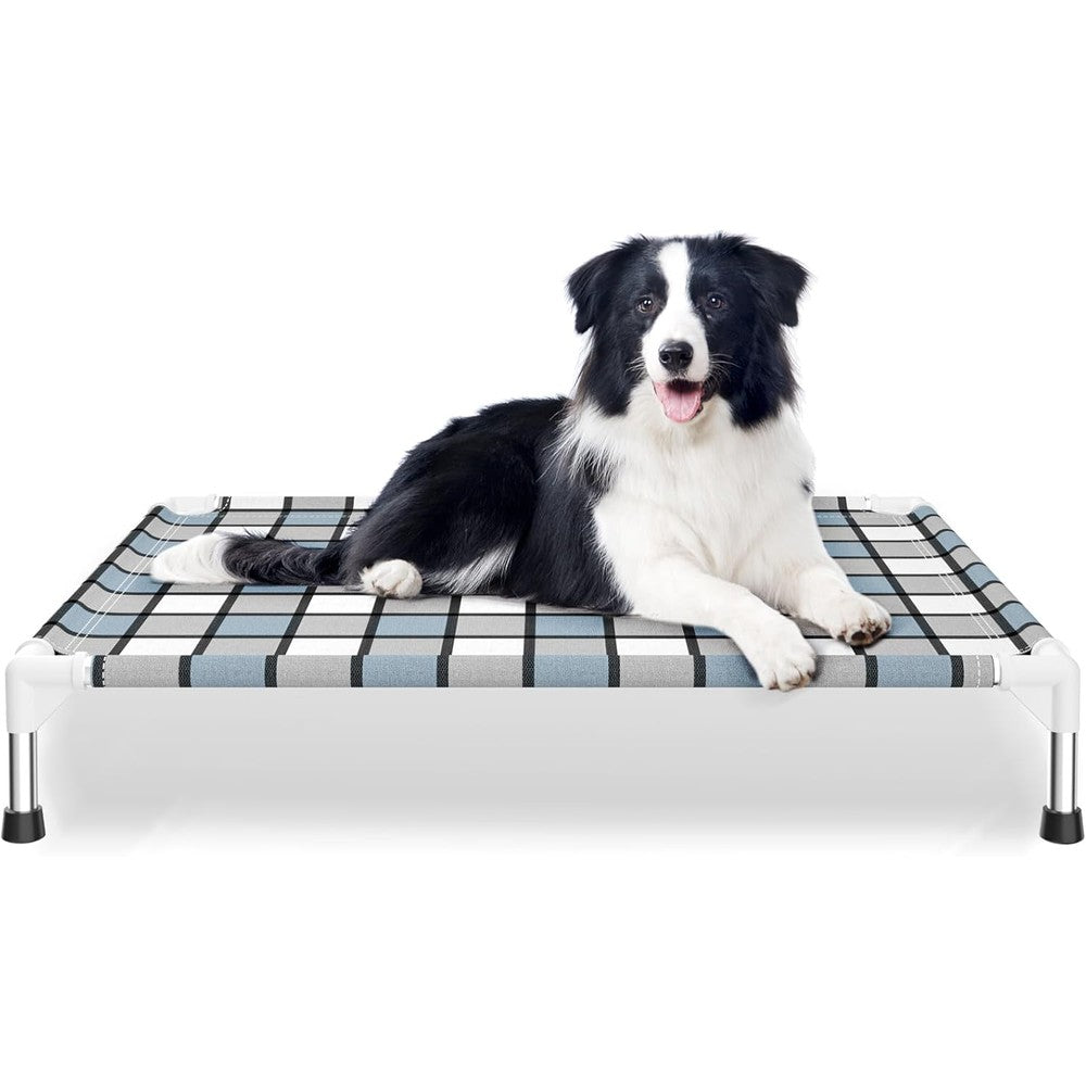 Caghash Elevated Outdoor Raised Dog Bed Outdoor Dogs Bed Lifted Pet Bed Dog Cot for Medium Pet Taste Life, Start with A Pet Bed 34'' x 26'' x 6.5''