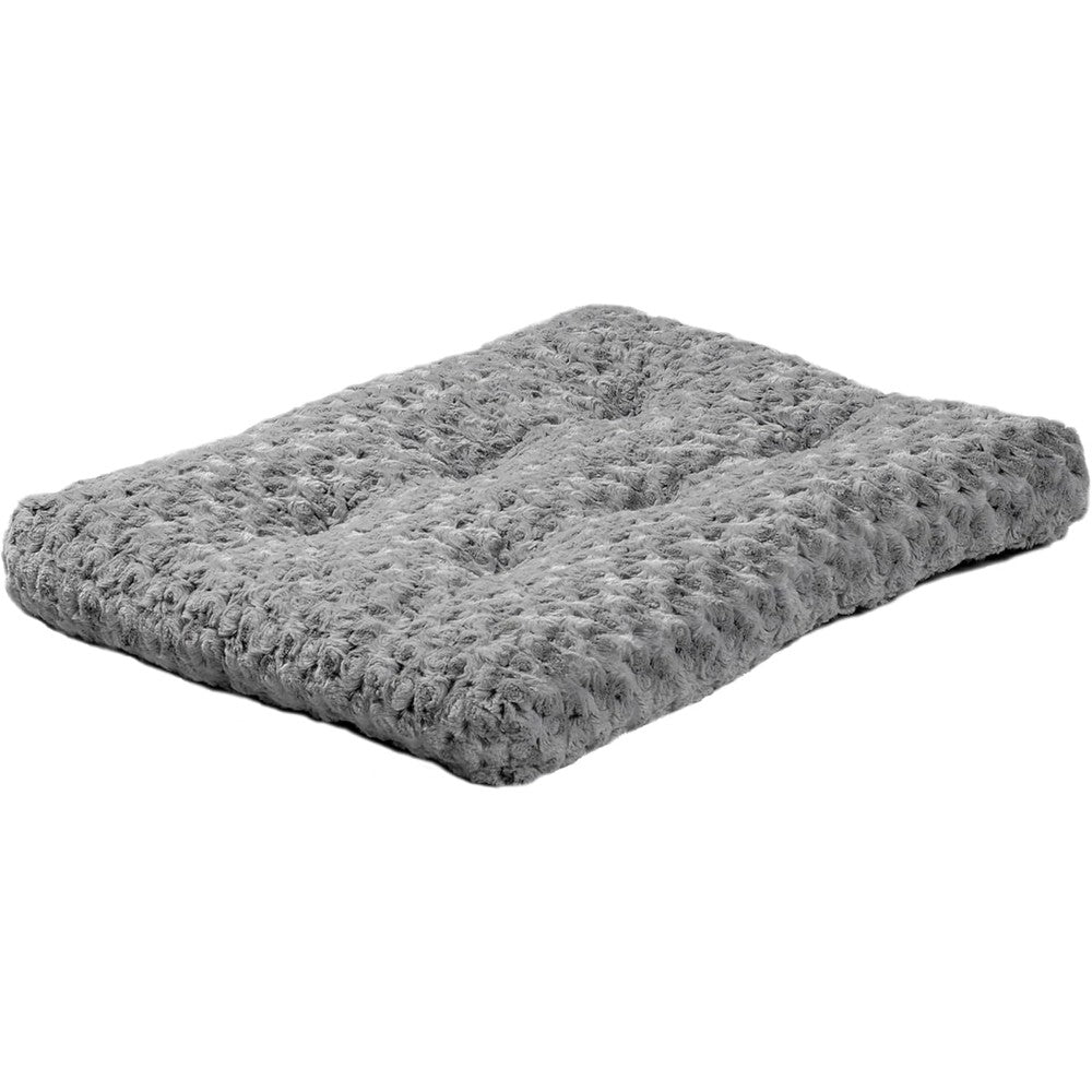 MidWest Homes for Pets Small QuietTime Deluxe Gray Ombr Swirl Plush Pet Bed, Machine Washable, Non-Skid Bottom, Soft Crate Mat for 24-inch Crates