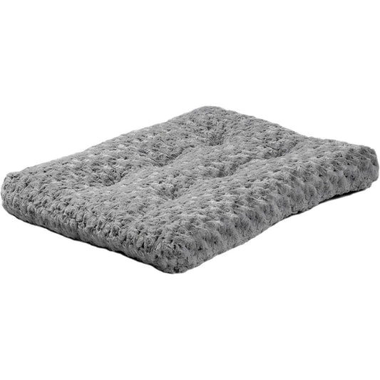 MidWest Homes for Pets Small QuietTime Deluxe Gray Ombr Swirl Plush Pet Bed, Machine Washable, Non-Skid Bottom, Soft Crate Mat for 24-inch Crates