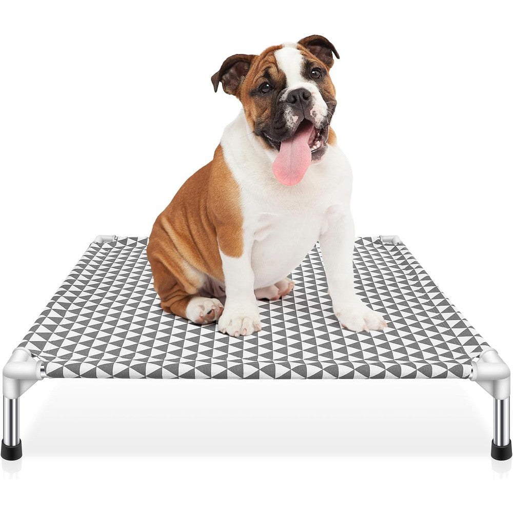 Kuntrust Elevated Outdoor Dog Bed, Medium Size, Cotton Material, Non-Slip Feet, Fits up to 70lbs