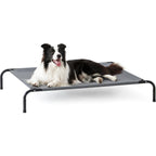 Love's cabin Elevated Cooling Dog Bed for Large Dogs, Portable Indoor & Outdoor Raised Pet Dog Cat Cot, Durable Summer Frame with Breathable Mesh, Grey, 48 inches