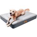 Sunheir Orthopedic Dog Bed for Large Dogs - Big Waterproof Dog Crate Bed with Removable Washable Cover, Egg Crate Foam Support, Anti-Slip Bottom, Deluxe Plush Pet Bed Mat (Grey)