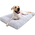 KSIIA Washable Dog Bed Deluxe Plush Dog Crate Beds Comfy Kennel Pad Anti-Slip Pet Sleeping Mat for Large, Jumbo, Medium, Small Dogs Breeds, 35" x 23", Gray