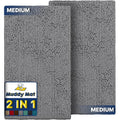 Muddy Mat 2-Piece Highly Absorbent Microfiber Door Mat And Pet Rug For Indoor And Outdoor Use, Soft Chenille, Grey, Medium 30X19 Inches