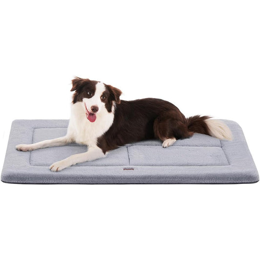 Made4Pets Reversible Dog Crate Pad Bed Washable Anti Slip Kennel Mat For Medium Large Dogs Gray 35 Inches By 23 Inches