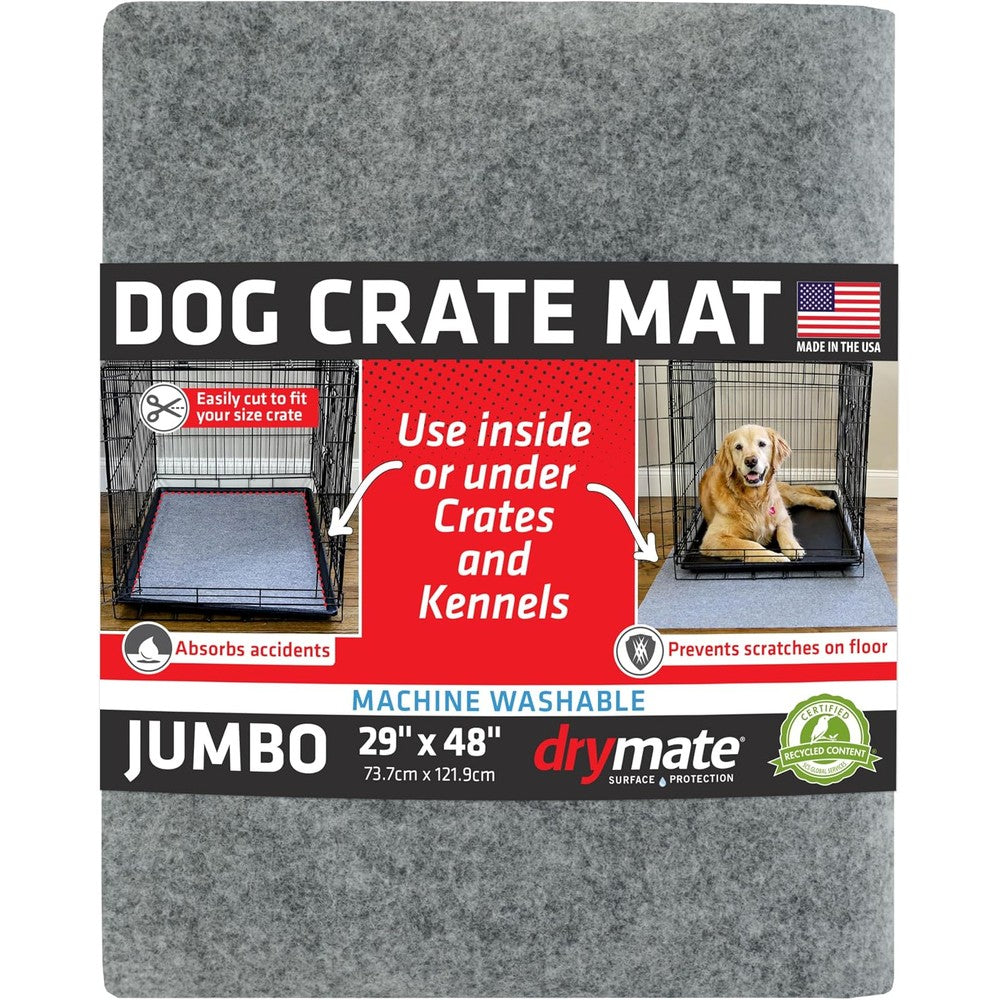 Drymate Dog Crate Mat Liner Absorbs Urine Waterproof Non Slip Washable Puppy Pee Pad Light Grey 29x48 Inches