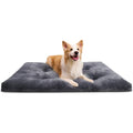 KSIIA Dog Crate Bed Washable Deluxe Thick Flannel Pet Sleeping Mat Anti Slip And Anti Scratch Fluffy Kennel Pad For Large Dogs Gray 35 Inches By 23...