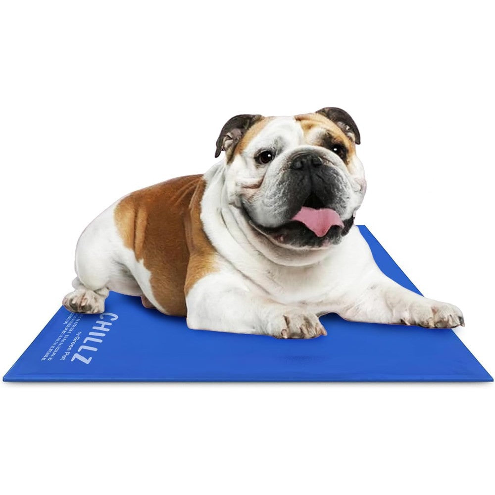 The Green Pet Shop Chillz Gel Mat Large Pressure Activated Cooling Pad For Dogs Twenty Five To Fifty Pounds Blue Thirty Six By Twenty Inches