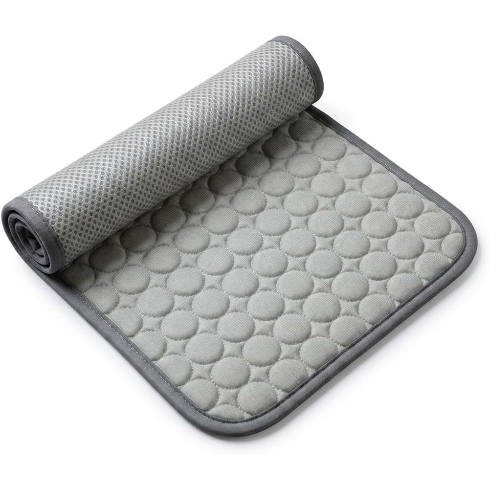 PawLab Dog Cooling Mat front view of gray extra large ice silk pet pad