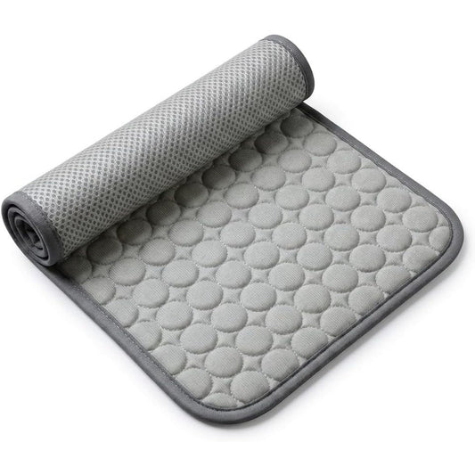 PawLab Dog Cooling Mat front view of gray extra large ice silk pet pad