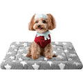 Fogkiss Reversible Dog Bed Mat All Season Soft Crate Pad Machine Washable Kennel Mattress For Small Dogs Grey Star Pattern 24 Inches By 18 Inches