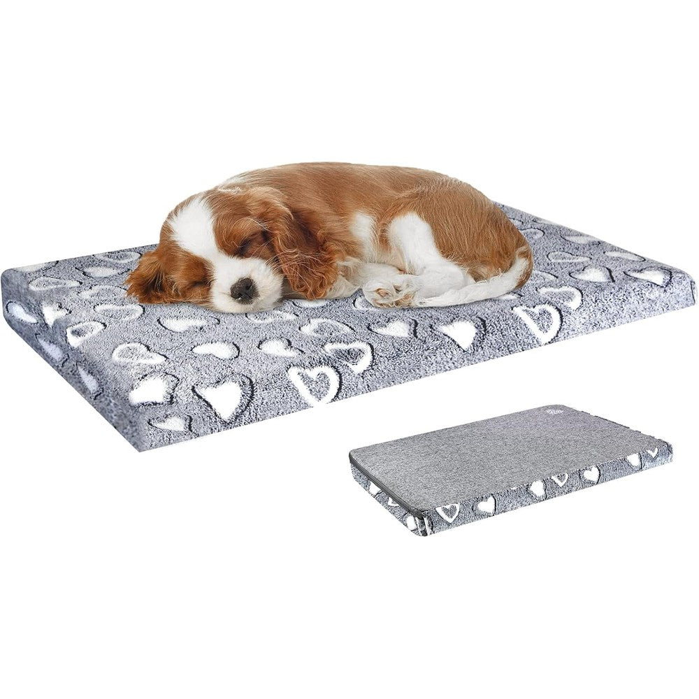 VANKEAN Reversible Cool And Warm Dog Bed Mat For Crates Waterproof Cushion Mattress For Pets Grey Large Size