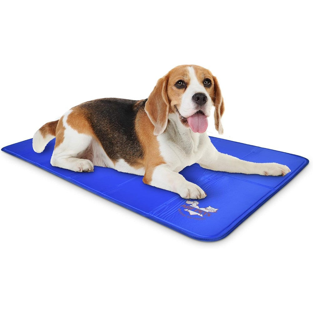 Arf Pets Dog Self Cooling Mat Pressure Activated Gel Pad For Kennels Crates And Beds Imported Large Blue Twenty Seven By Forty Three Inches