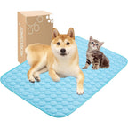 MICROCOSMOS Summer Cooling Mat And Sleeping Pad For Pets Kids And Adults Chemical Free Washable Fiber Mat Blue 28 Inches By 22 Inches